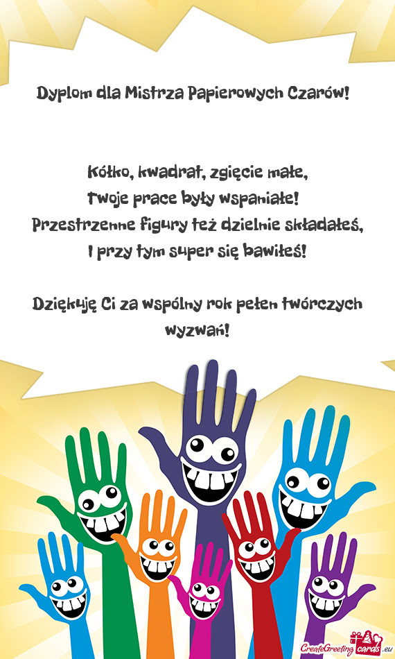 Dyplom dla Mistrza Papierowych Czarów! 🌟