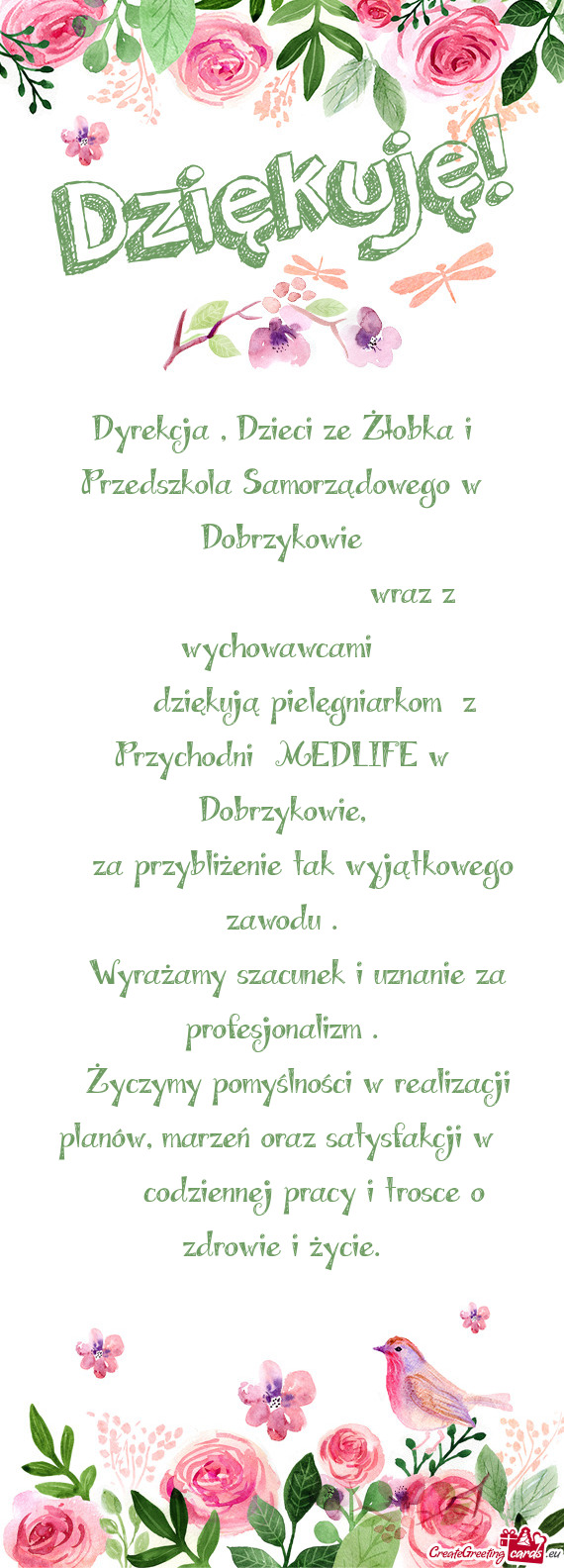 Dyrekcja , Dzieci ze Żłobka i Przedszkola Samorządowego w Dobrzykowie