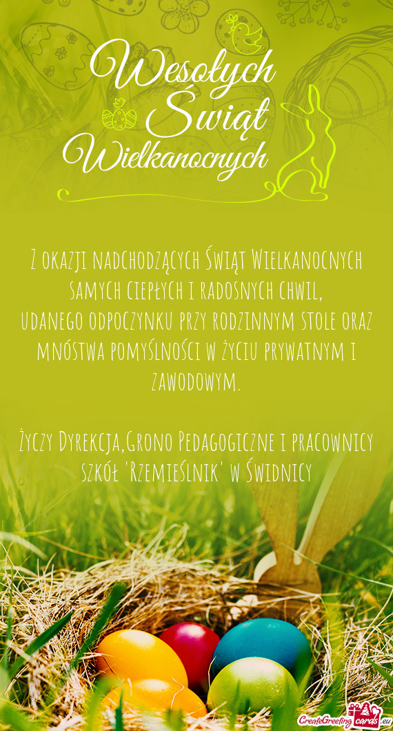 Dyrekcja,Grono Pedagogiczne i pracownicy szkół "Rzemieślnik" w Świdnicy