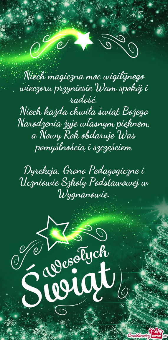 Dyrekcja, Grono Pedagogiczne i Uczniowie Szkoły Podstawowej w Wygnanowie