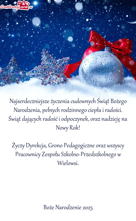 Dyrekcja, Grono Pedagogiczne oraz wszyscy Pracownicy Zespołu Szkolno-Przedszkolnego w Wielow