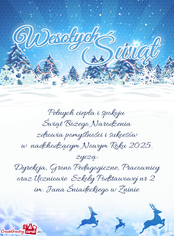 Dyrekcja, Grono Pedagogiczne, Pracownicy oraz Uczniowie Szkoły Podstawowej nr 2