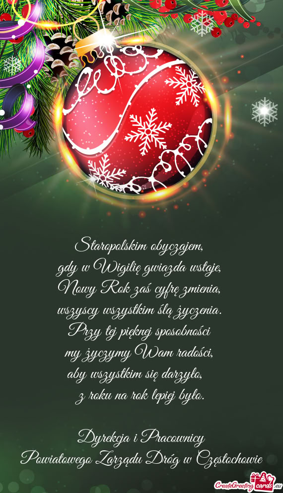 Dyrekcja i Pracownicy Powiatowego Zarządu Dróg w Częstochowie