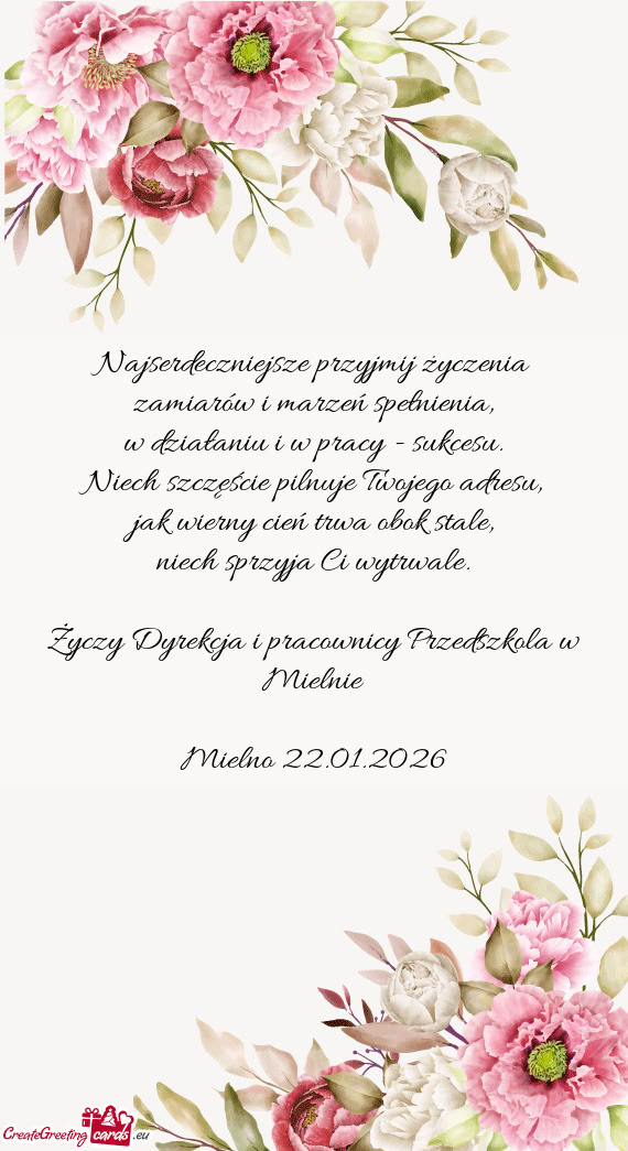 Dyrekcja i pracownicy Przedszkola w Mielnie