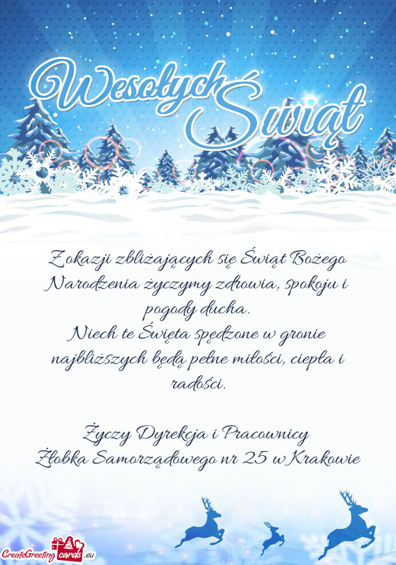 Dyrekcja i Pracownicy Żłobka Samorządowego nr 25 w Krakowie