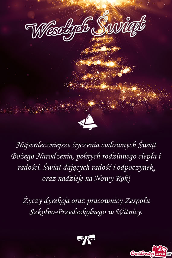 Dyrekcja oraz pracownicy Zespołu Szkolno-Przedszkolnego w Witnicy