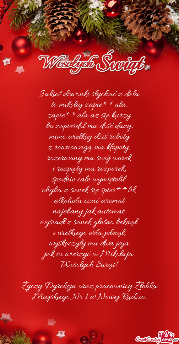 Dyrekcja oraz pracownicy Żłobka Miejskiego Nr 1 w Nowej Rudzie