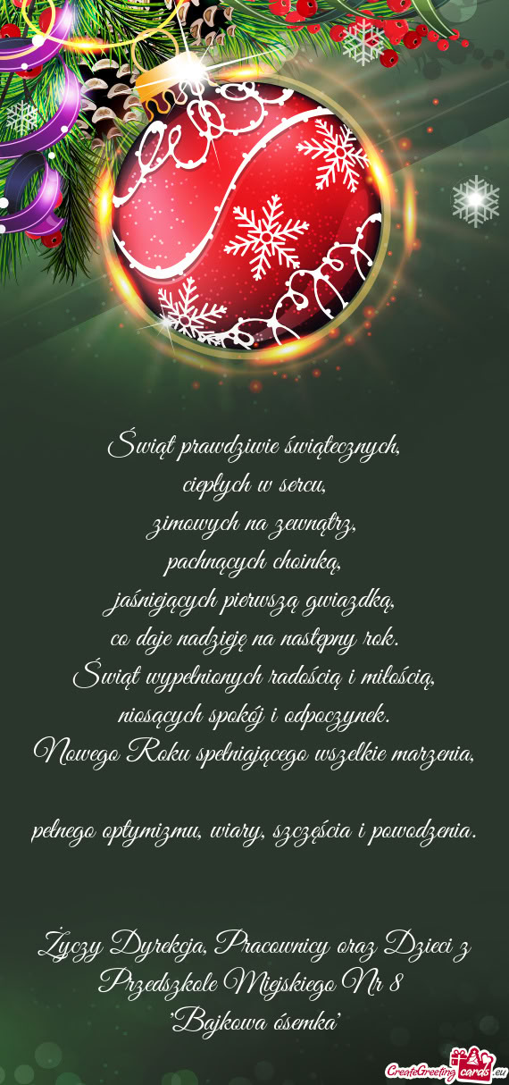 Dyrekcja, Pracownicy oraz Dzieci z Przedszkole Miejskiego Nr 8