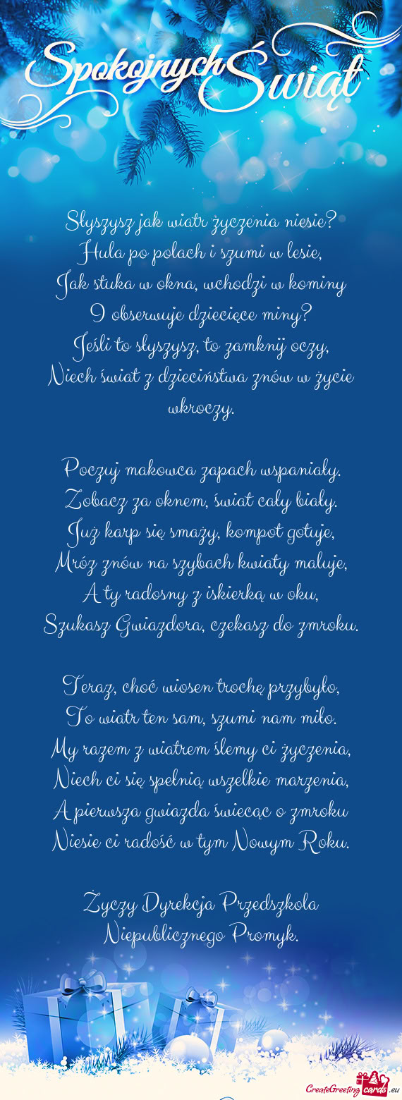 Dyrekcja Przedszkola Niepublicznego Promyk