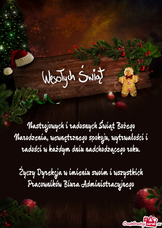 Dyrekcja w imieniu swoim i wszystkich Pracowników Biura Administracyjnego