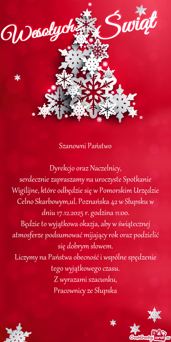 Dyrekcjo oraz Naczelnicy