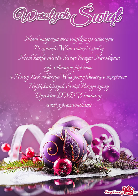 Dyrektor DWD Wroniawy