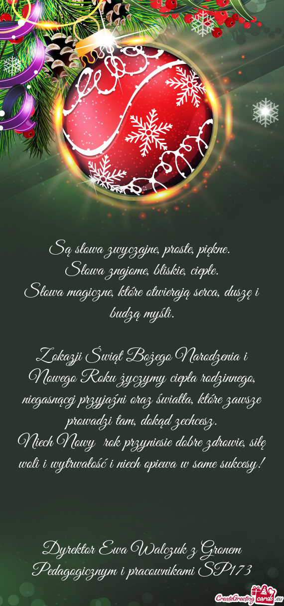 Dyrektor Ewa Walczuk z Gronem Pedagogicznym i pracownikami SP173