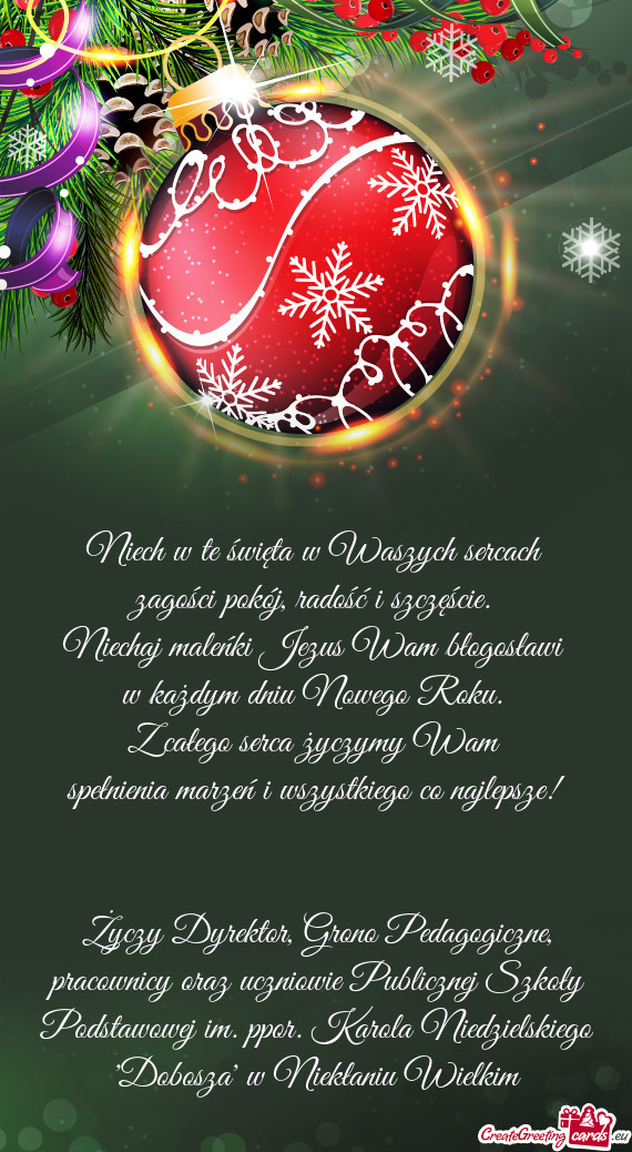 Dyrektor, Grono Pedagogiczne, pracownicy oraz uczniowie Publicznej Szkoły Podstawowej im. pp