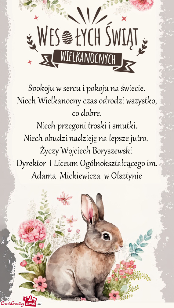 Dyrektor I Liceum Ogólnokształcącego im. Adama Mickiewicza w Olsztynie
