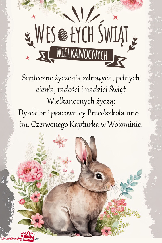 Dyrektor i pracownicy Przedszkola nr 8 im. Czerwonego Kapturka w Wołominie