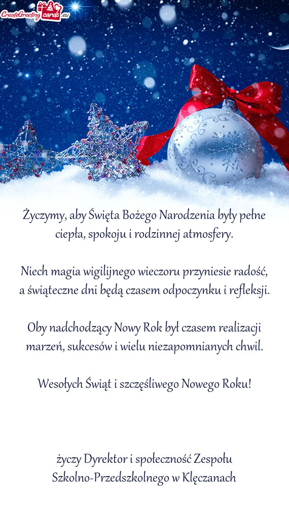 Dyrektor i społeczność Zespołu Szkolno-Przedszkolnego w Klęczanach