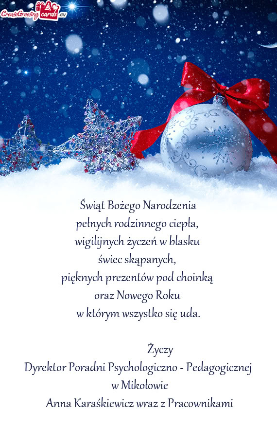 Dyrektor Poradni Psychologiczno - Pedagogicznej