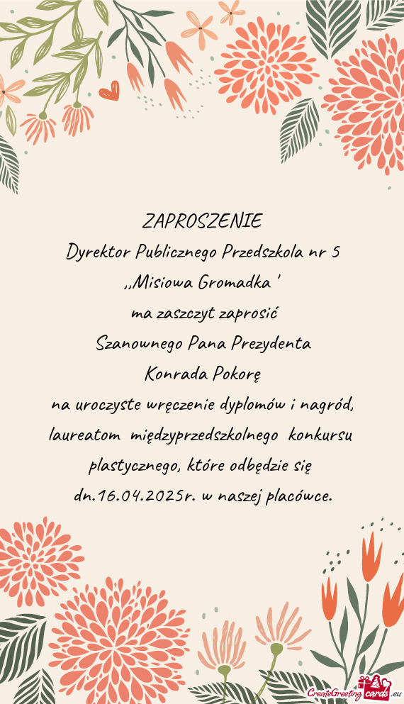 Dyrektor Publicznego Przedszkola nr 5