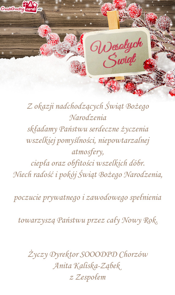 Dyrektor SOOODPD Chorzów