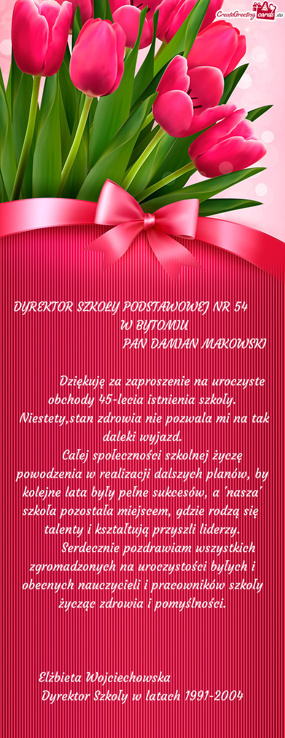 DYREKTOR SZKOŁY PODSTAWOWEJ NR 54    W BYTOMIU