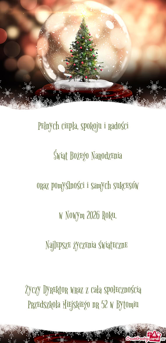 Dyrektor wraz z całą społecznością Przedszkola Miejskiego nr 52 w Bytomiu