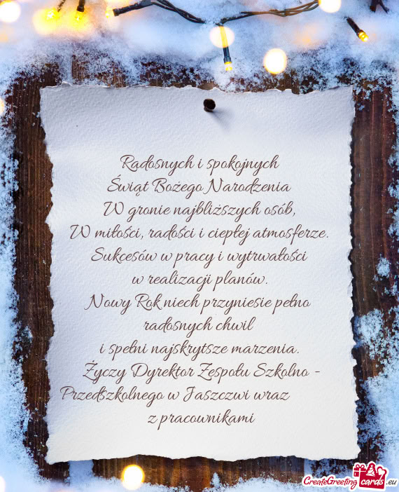 Dyrektor Zespołu Szkolno - Przedszkolnego w Jaszczwi wraz    z pracownikami