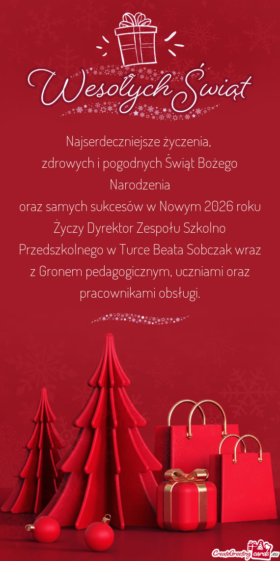 Dyrektor Zespołu Szkolno Przedszkolnego w Turce Beata Sobczak wraz z Gronem pedagogicznym, u