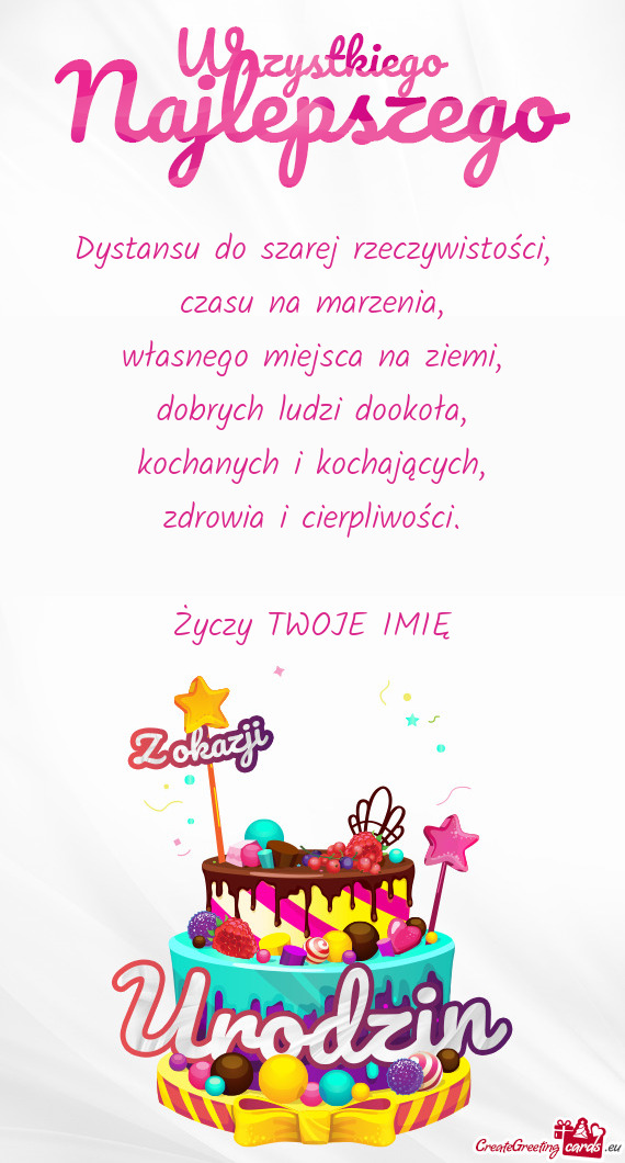 Dystansu do szarej rzeczywistości,  czasu na marzenia,  własnego miejsca na