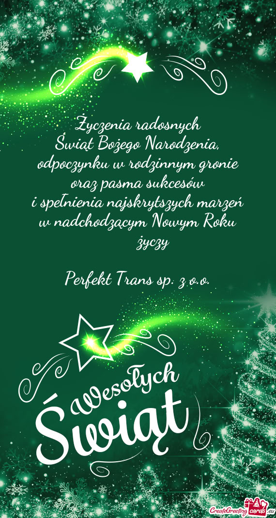 Dzącym Nowym Roku   życzy Perfekt Trans sp