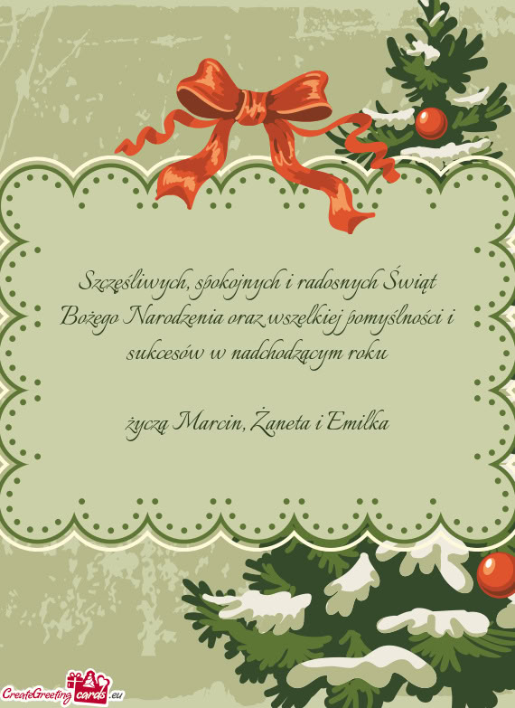 Dzącym roku życzą Marcin