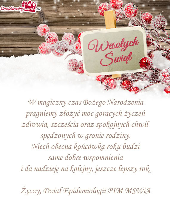 Dział Epidemiologii PIM MSWiA