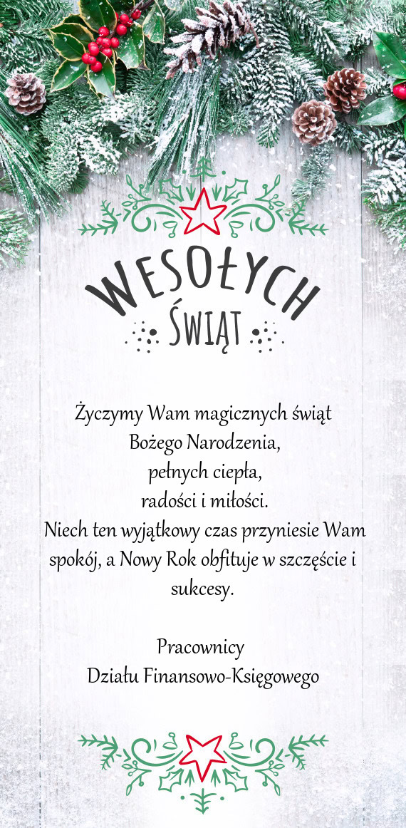 Działu Finansowo-Księgowego