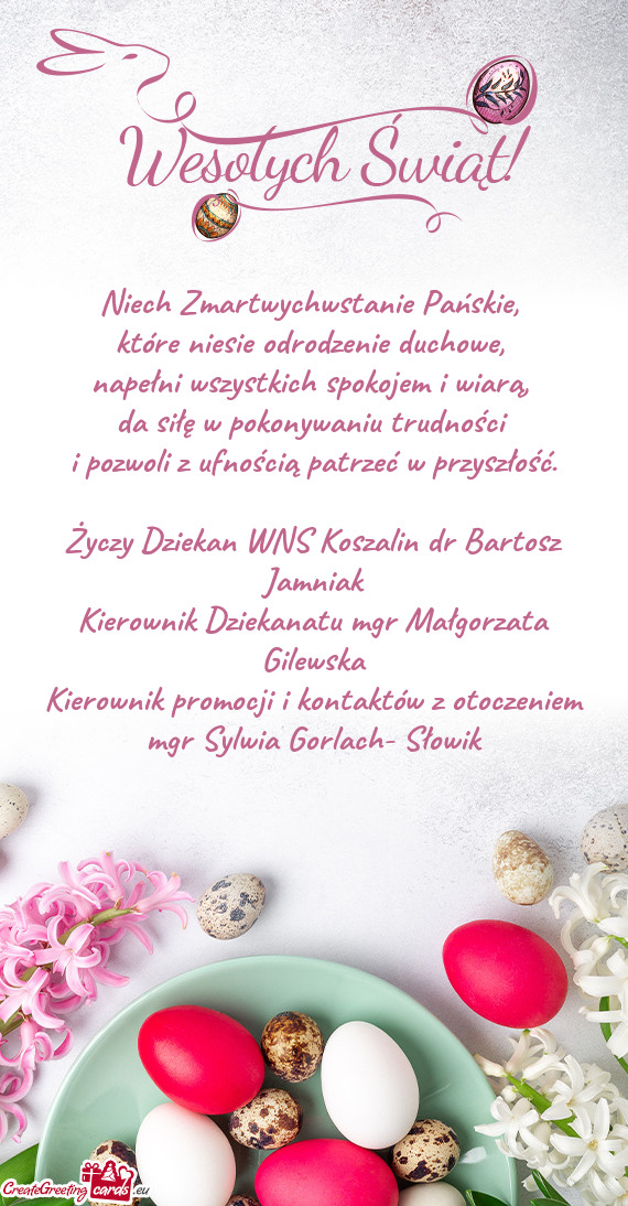 Dziekan WNS Koszalin dr Bartosz Jamniak