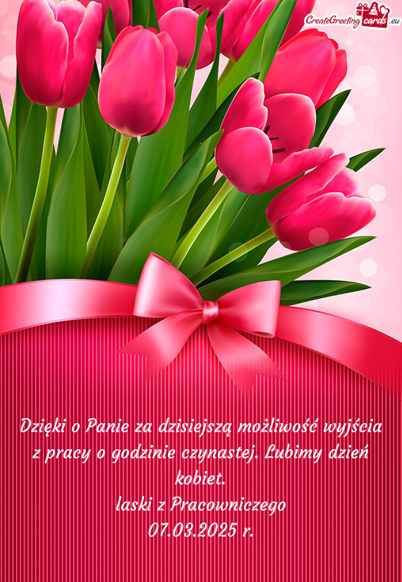 Dzięki o Panie za dzisiejszą możliwość wyjścia z pracy o godzinie czynastej. Lubimy dzień kob