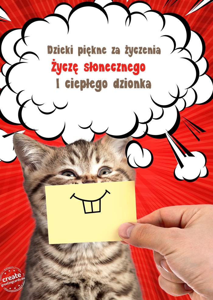 Dzieki piękne za życzenia Życzę słonecznego I ciepłego dzionka