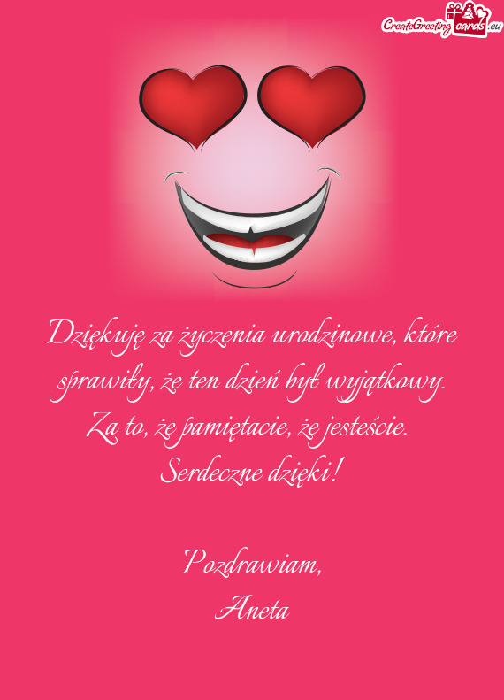 Dzięki! Pozdrawiam, Aneta