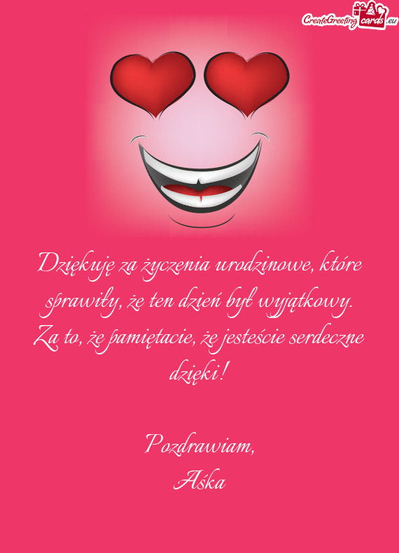 Dzięki! Pozdrawiam, Aśka