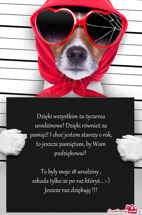 Dzięki wszystkim za życzenia urodzinowe! Dzięki również za pamięć! I choć jestem starszy o r