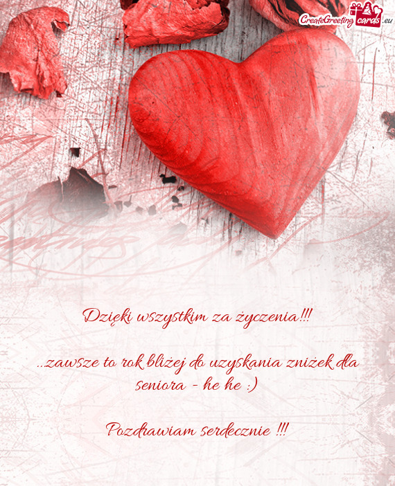 Dzięki wszystkim za życzenia