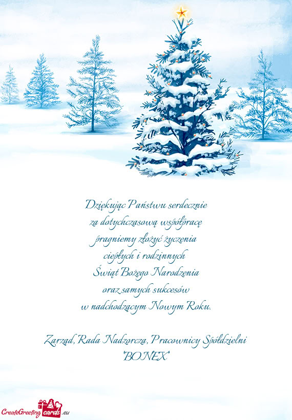 Dziękując Państwu serdecznie  za dotychczasową współpracę  pragniemy