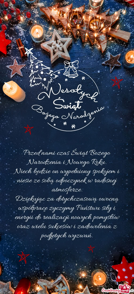 Dziękując za dotychczasową owocną współpracę życzymy Państwu siły i energii do realizacj