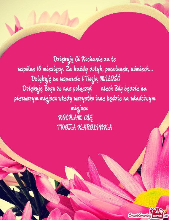 Dziękuję Ci Kochanie za te