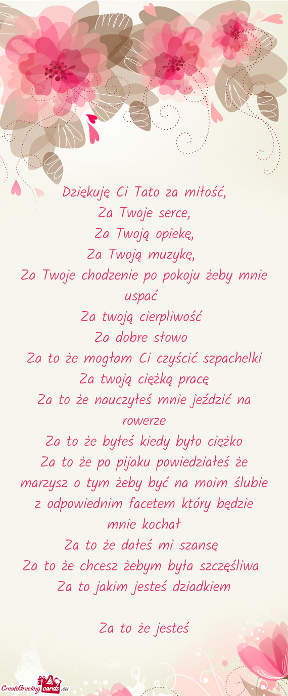 Dziękuję Ci Tato za miłość