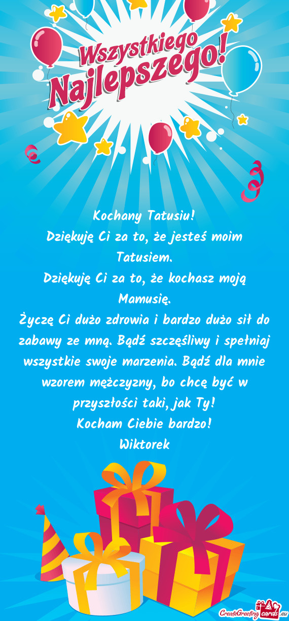 Dziękuję Ci za to, że kochasz moją Mamusię