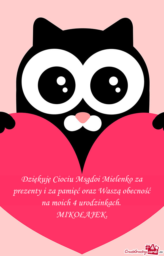 Dziękuję Ciociu Msgdoi Mielenko za prezenty i za pamięć oraz Waszą obecność na moich 4 urodzi