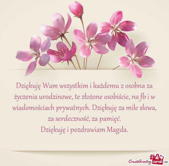 Dziękuję i pozdrawiam Magda
