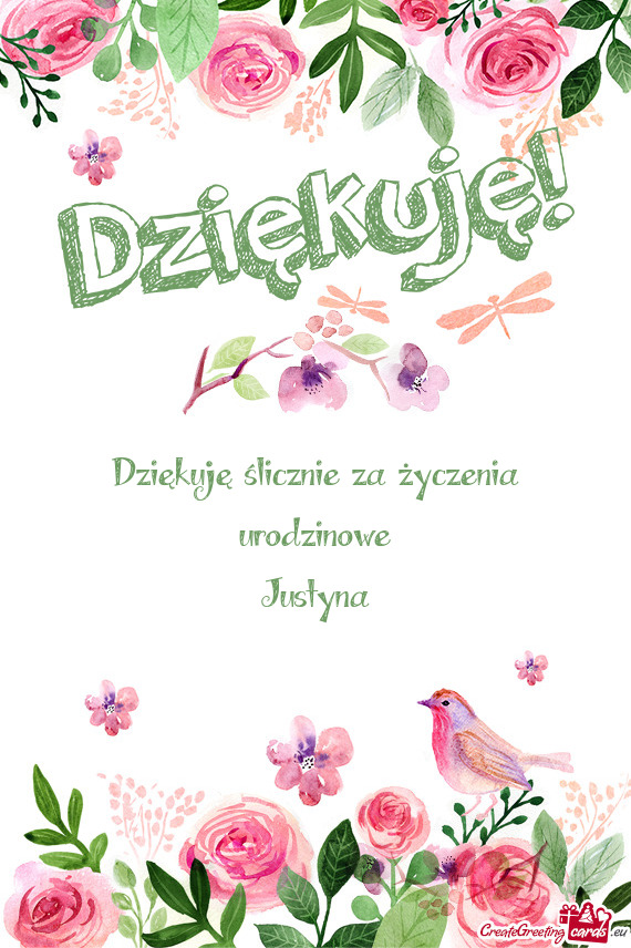 Dziękuję ślicznie za życzenia urodzinowe