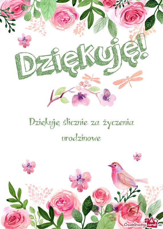 Dziękuję ślicznie za życzenia urodzinowe