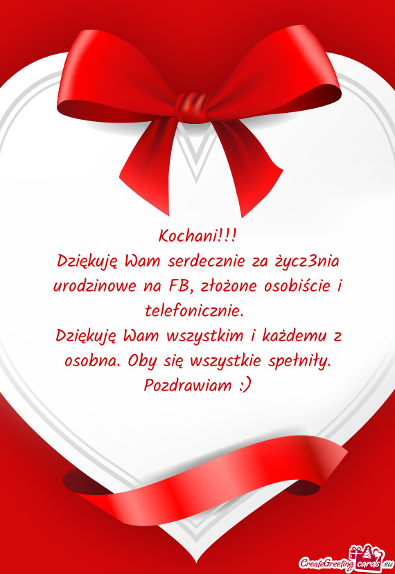 Dziękuję Wam serdecznie za życz3nia urodzinowe na FB, złożone osobiście i telefonicznie